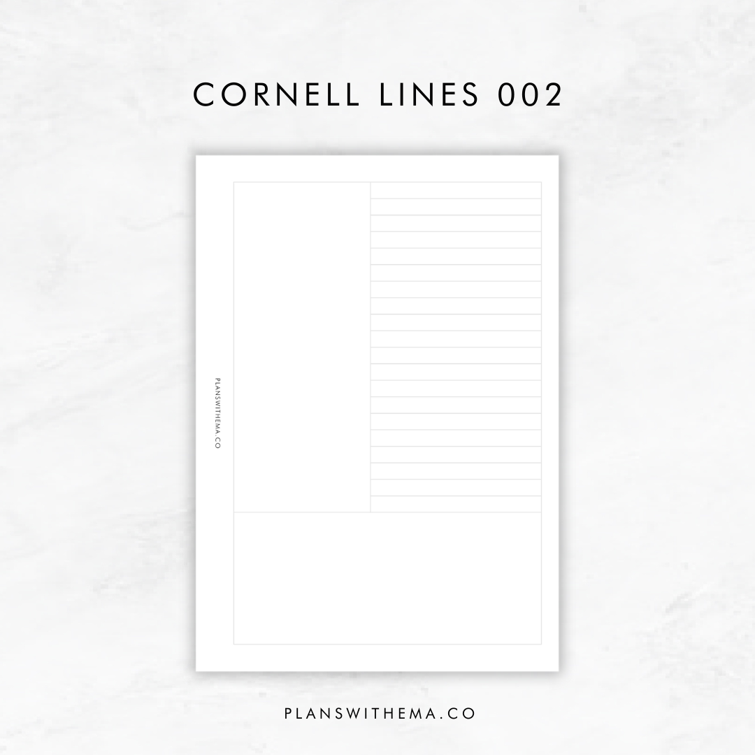 Cornell Notes Planner Inserts