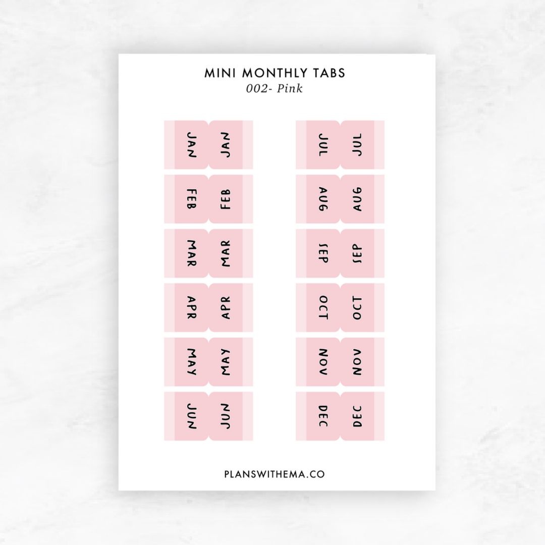 Mini Monthly Tabs Sticker