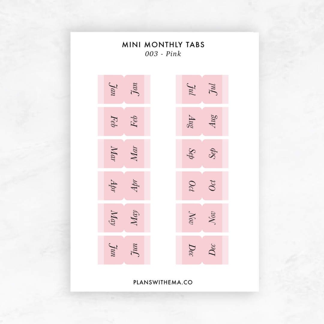 Mini Monthly Tabs Sticker