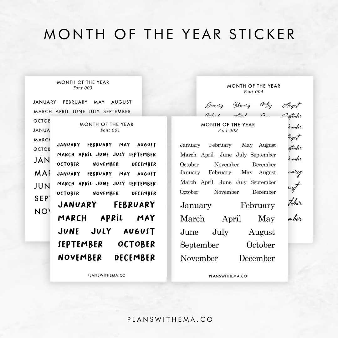 Month of the Year Sticker