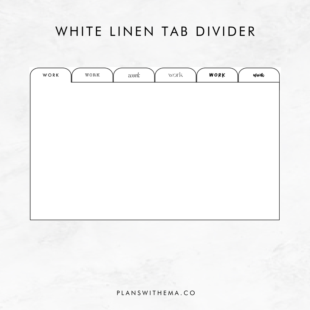 White Linen Tab Divider