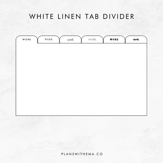 White Linen Tab Divider