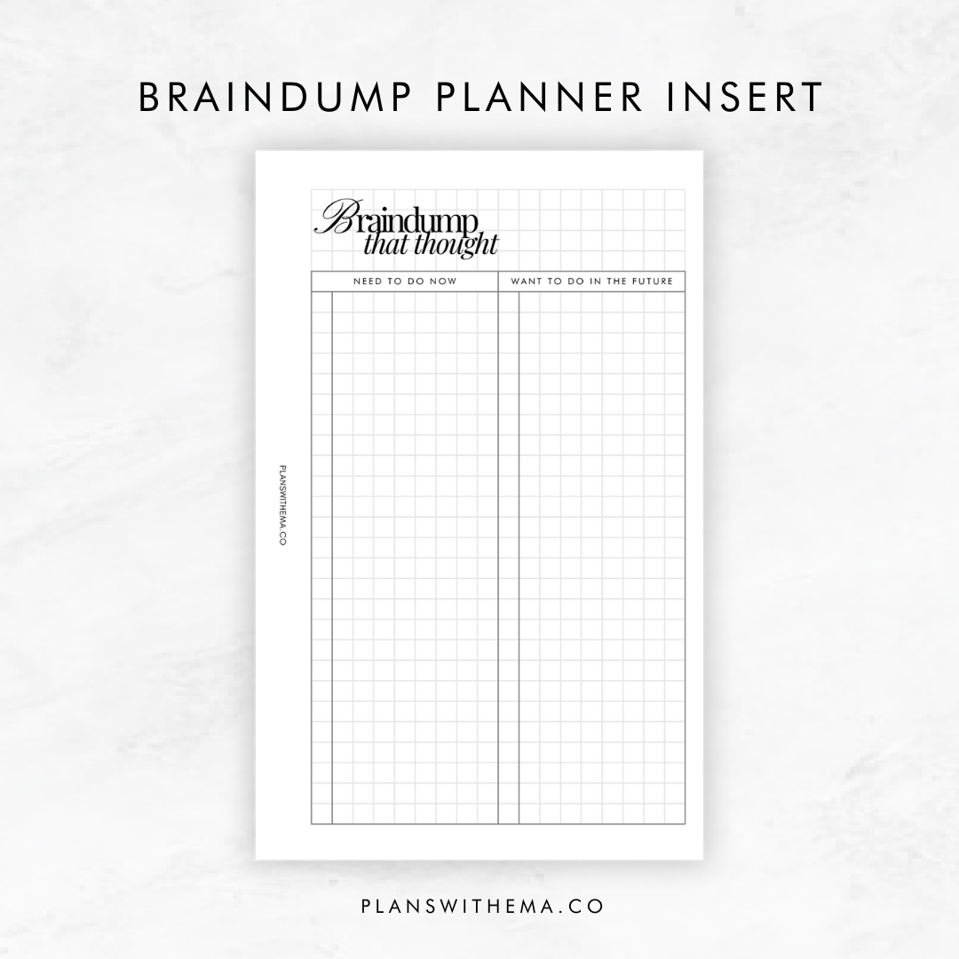 Braindump Planner Inserts