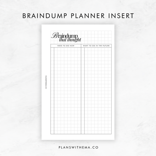 Braindump Planner Inserts