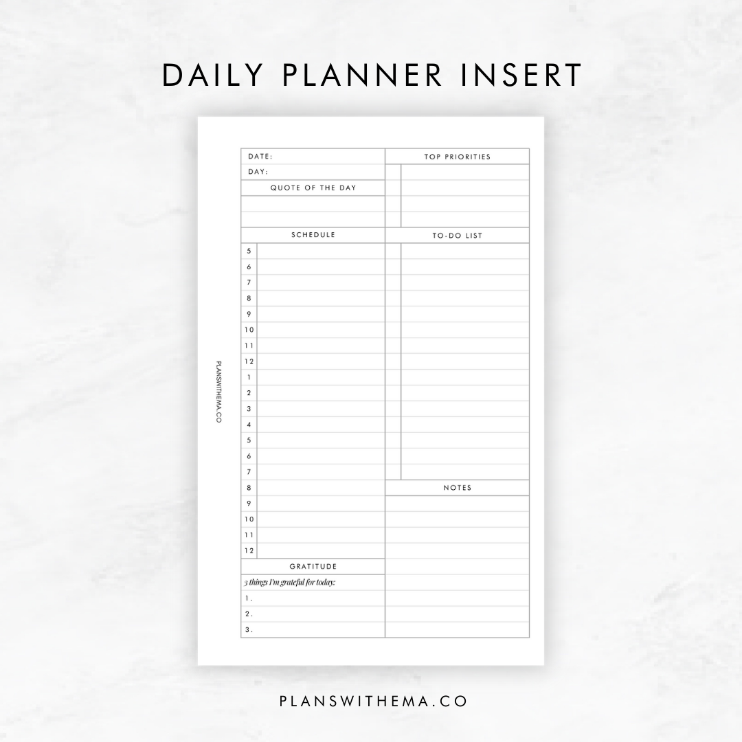 Daily Planner Inserts | D011