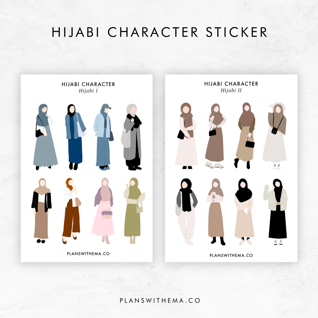 Hijabi Character Stickers