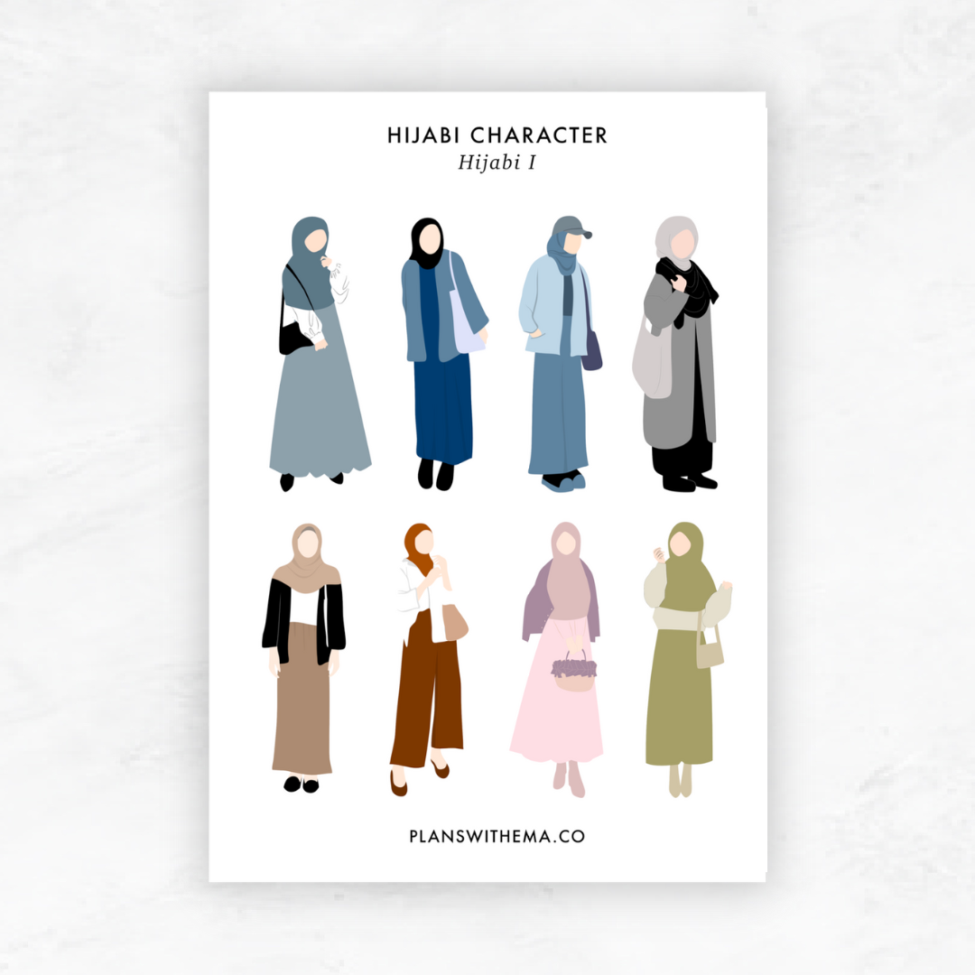 Hijabi Character Stickers