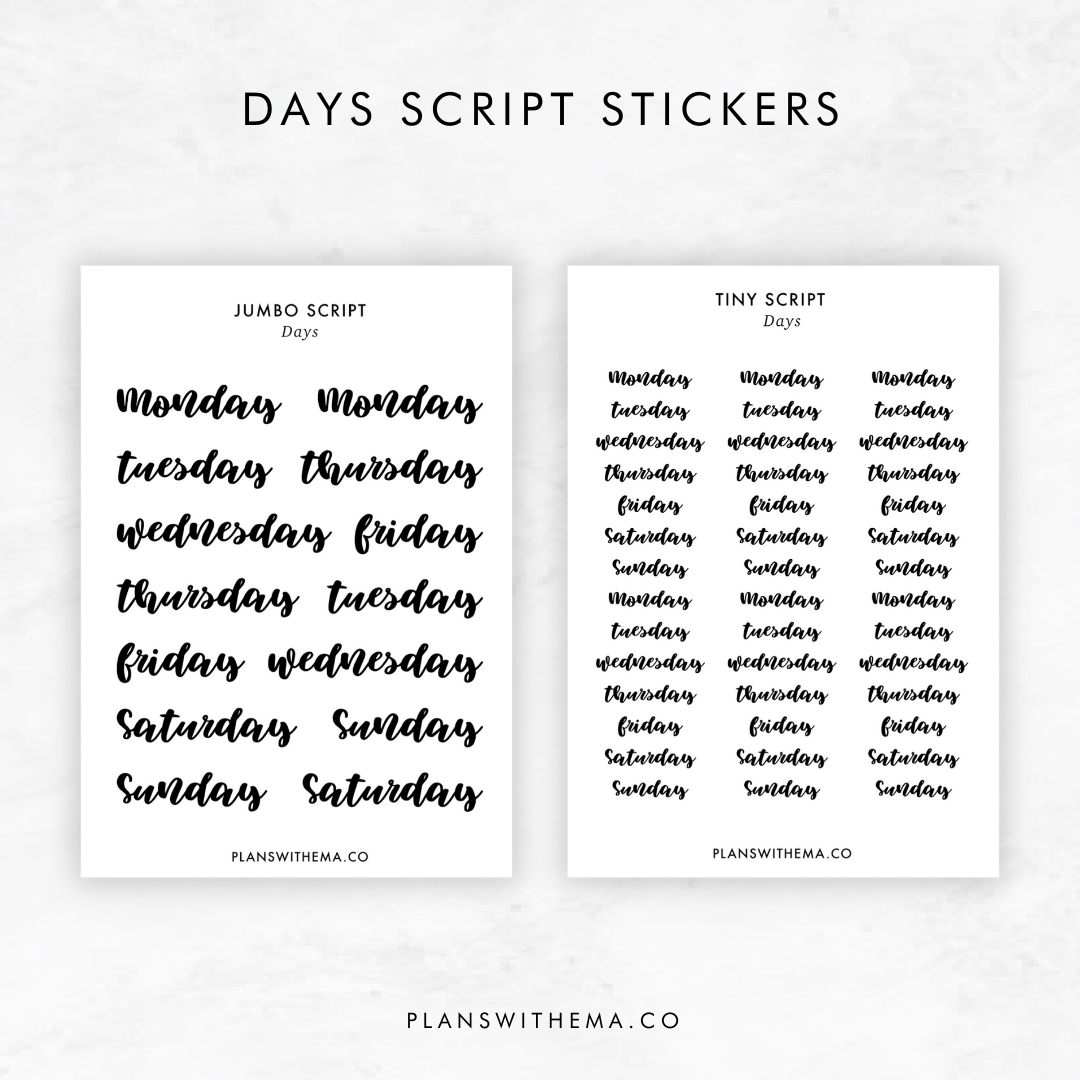 Days Script Stickers