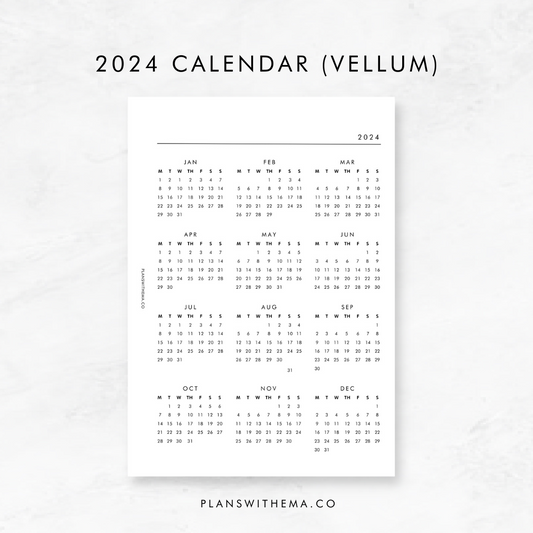 2024 Calendar | Yearly Overview