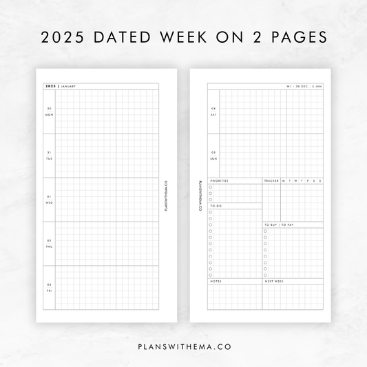 2025 Dated Week on 2 Pages (WO2P)