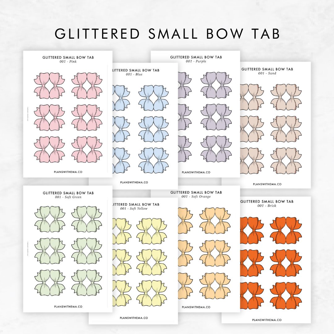 Glittered Bow Tab