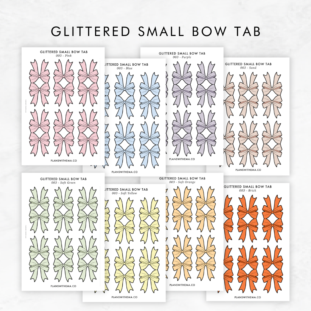 Glittered Bow Tab