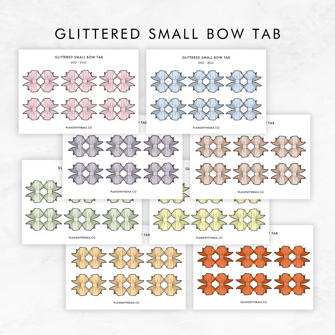 Glittered Bow Tab