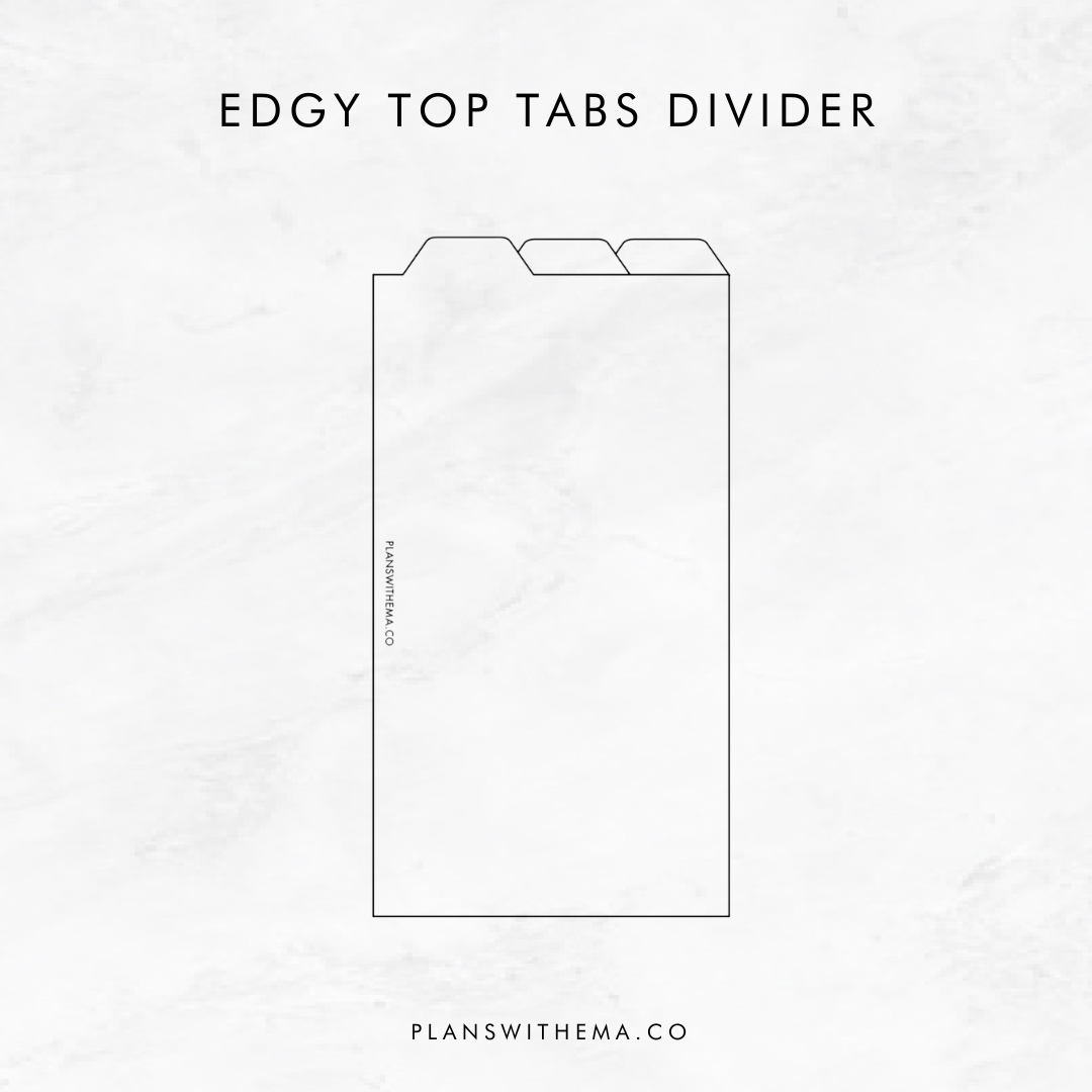 Edgy 3 Top Tabs Planner Divider