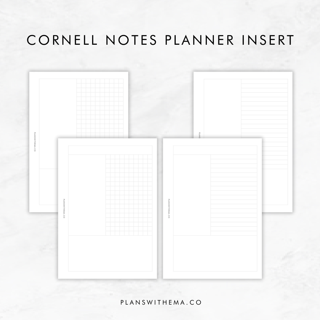 Cornell Notes Planner Inserts