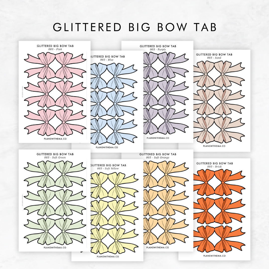 Glittered Bow Tab