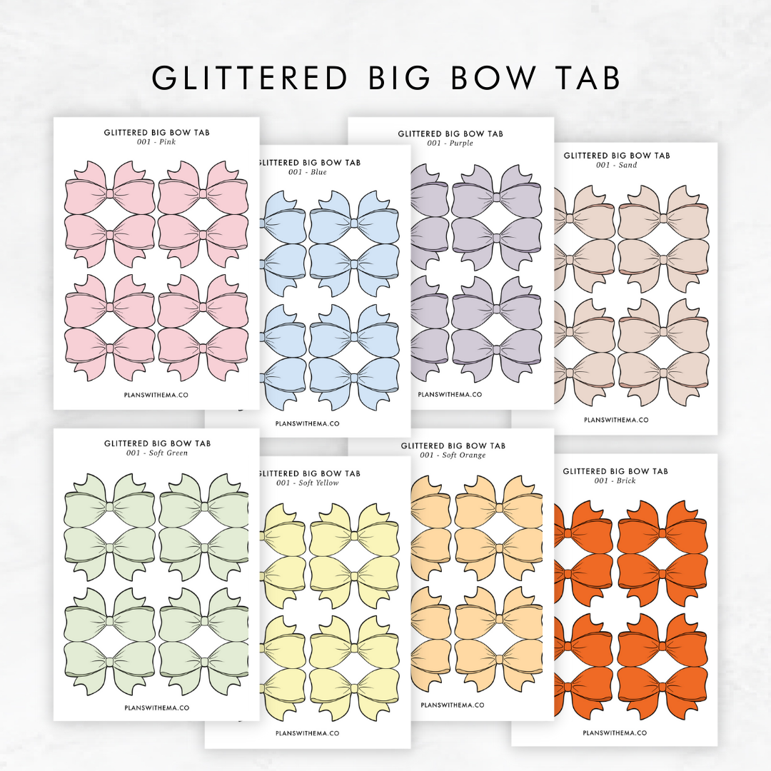 Glittered Bow Tab