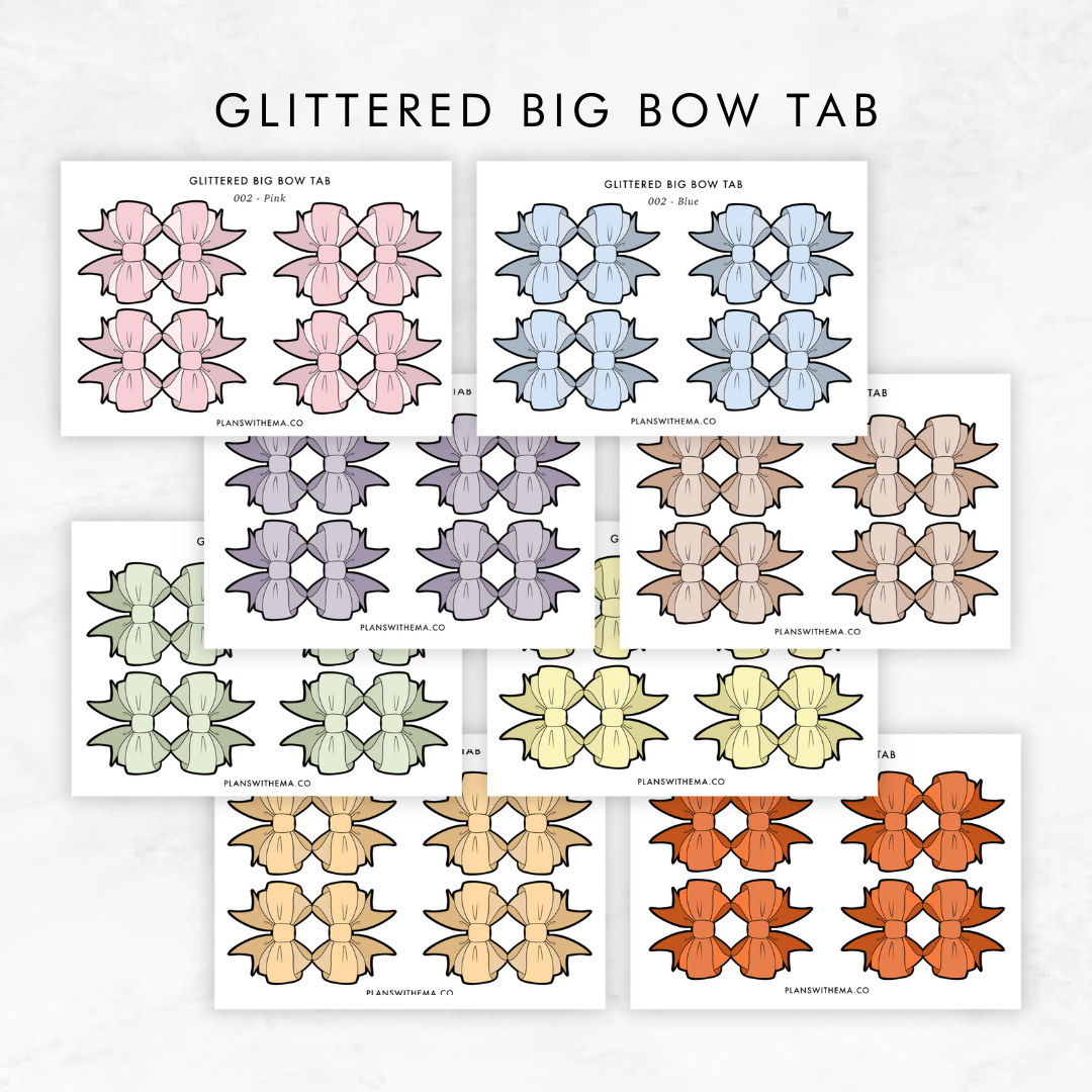 Glittered Bow Tab