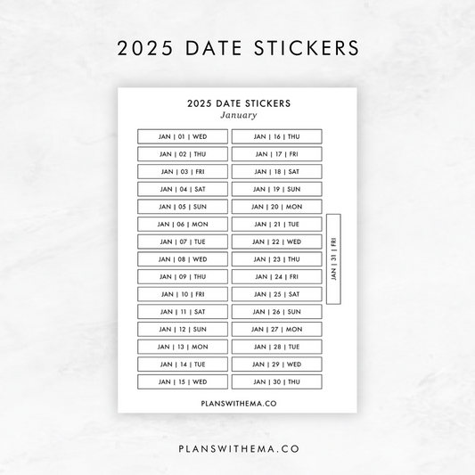 2025 Date Stickers