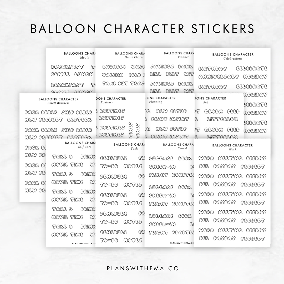 BALLOONS CHARACTER STICKERS