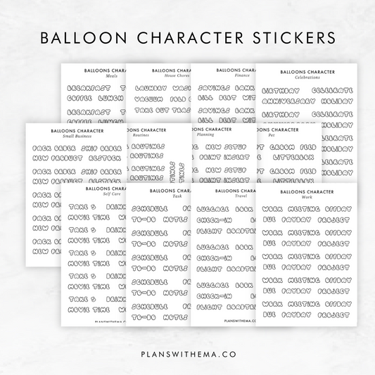 BALLOONS CHARACTER STICKERS