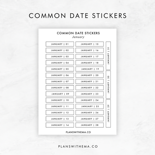 Common Date Stickers