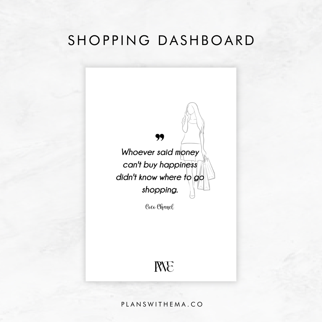 Shopping Dashboard | Printable