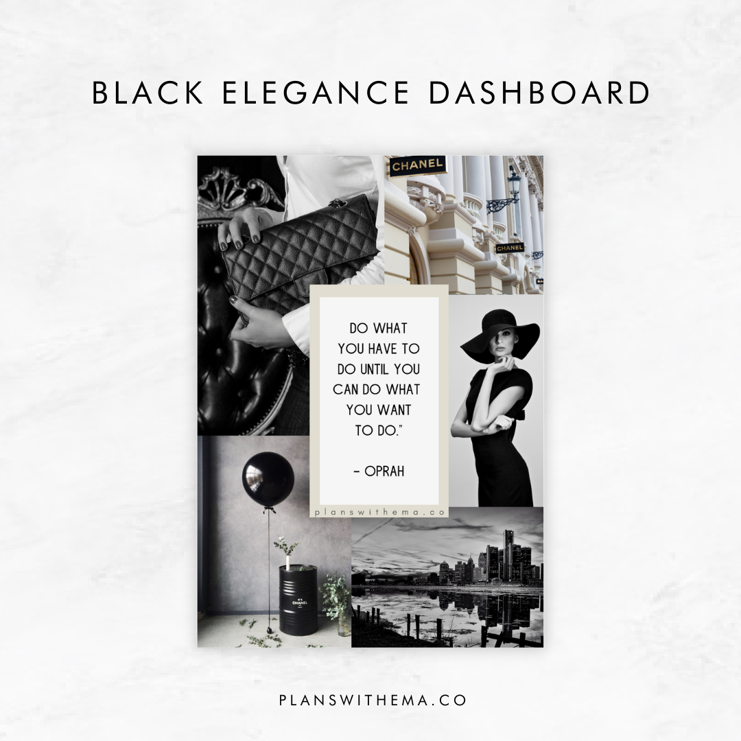 Black Elegance Dashboard | Printable