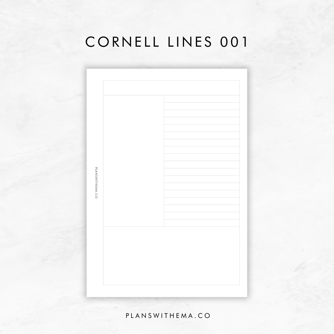 Cornell Notes Planner Inserts