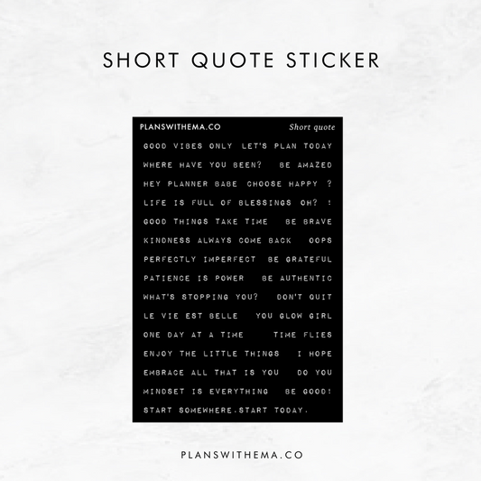 Short Quote Journaling Stickers