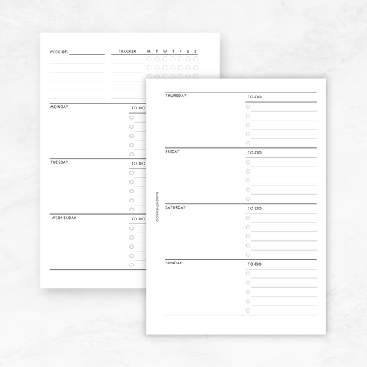 Weeks on 2 Page (WO2P) Planner Inserts | W005