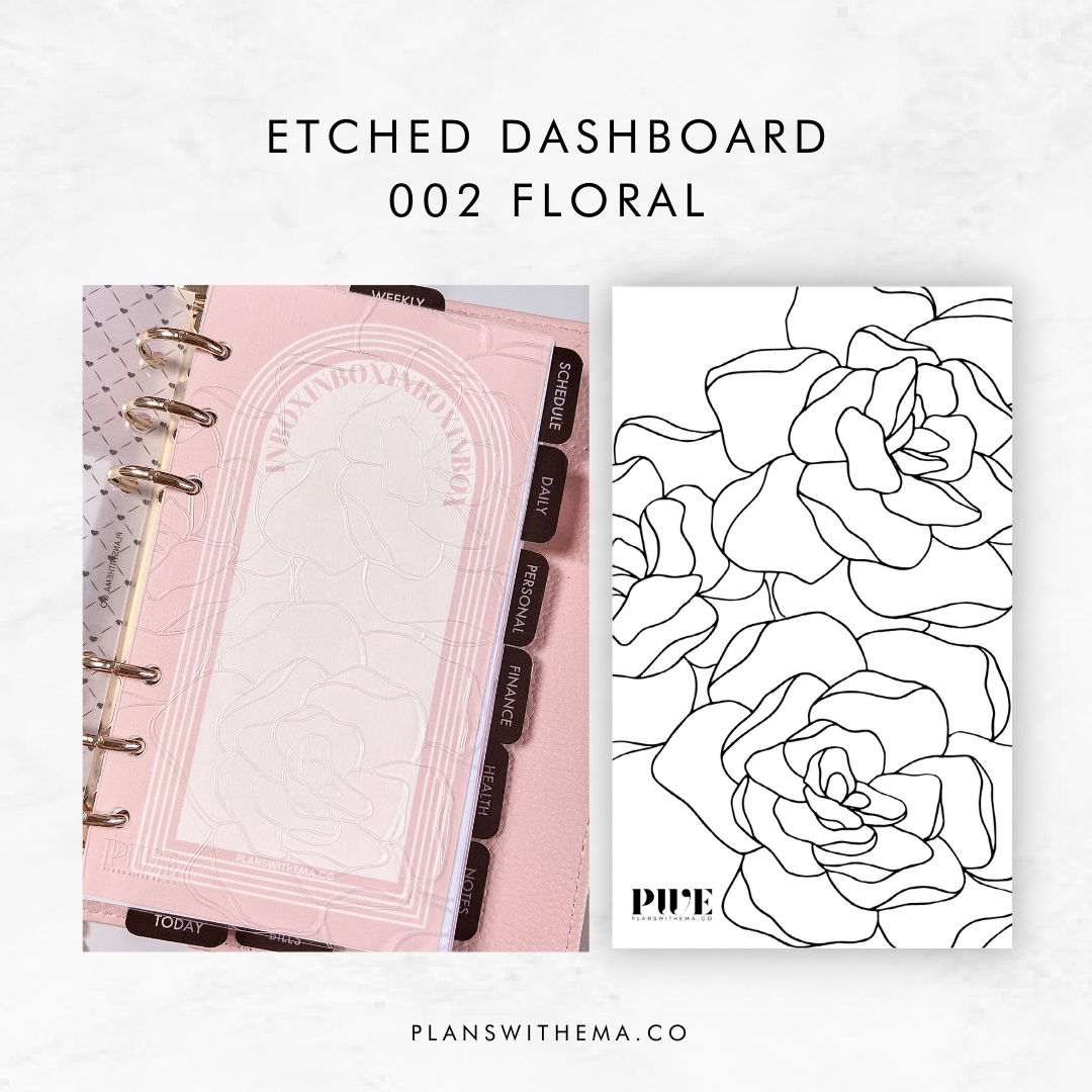 Etched Dashboards | Planner Girl | Floral