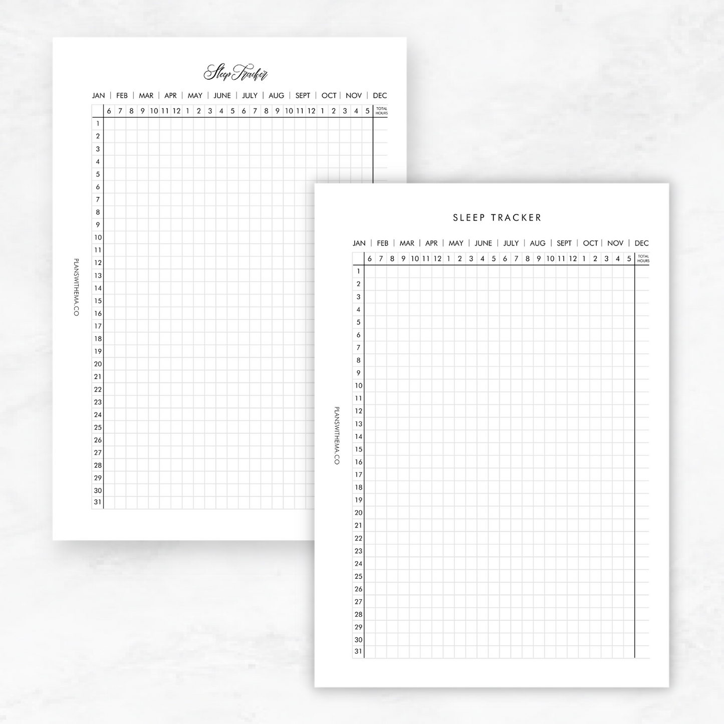 Sleep Tracker Planner Inserts