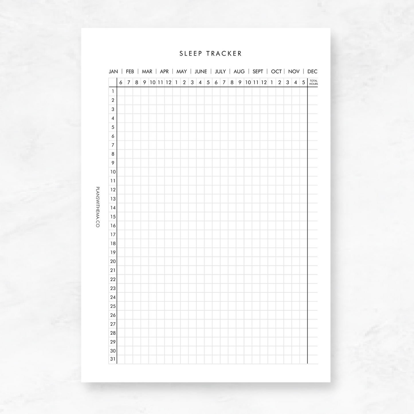 Sleep Tracker Planner Inserts