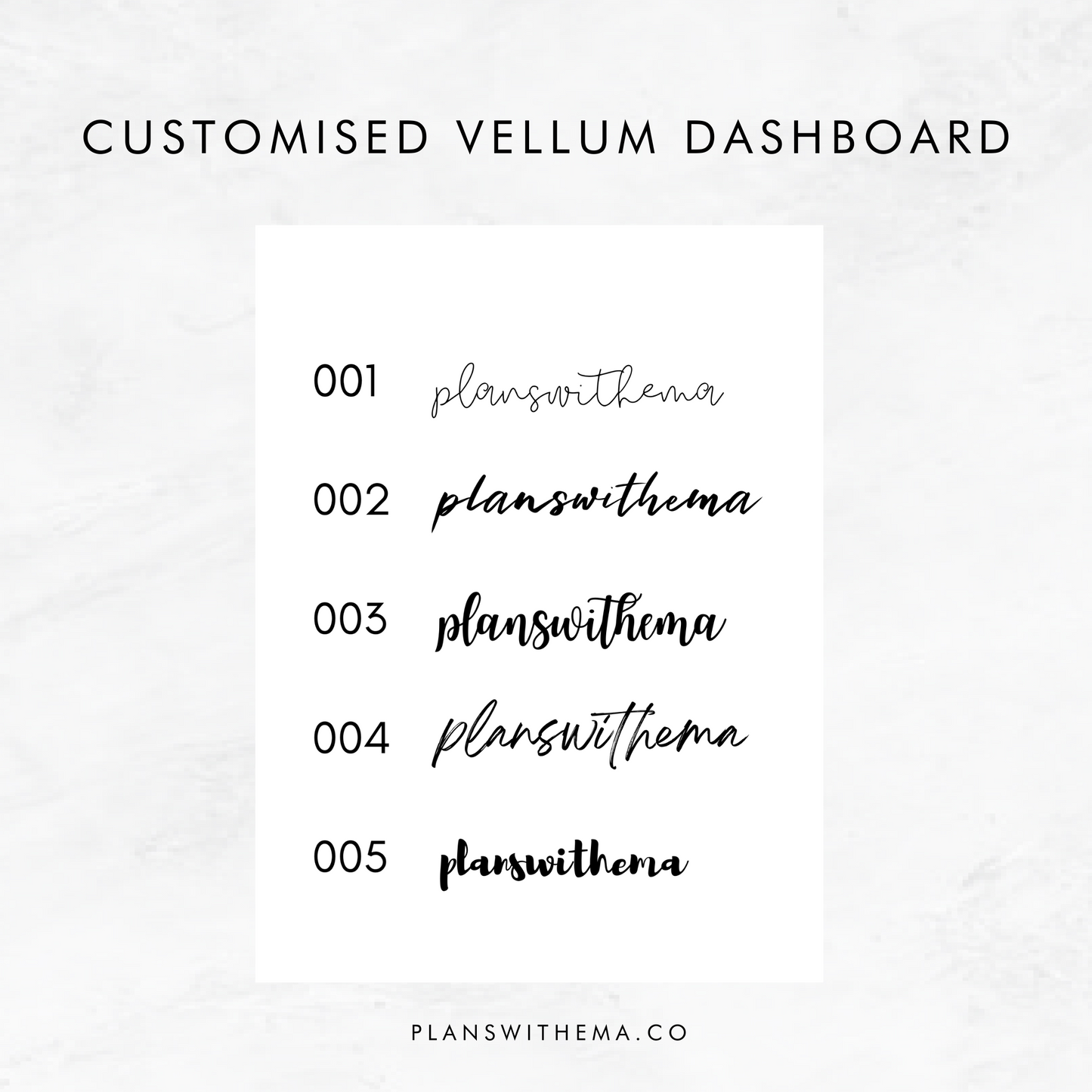 Customised Vellum Dashboard