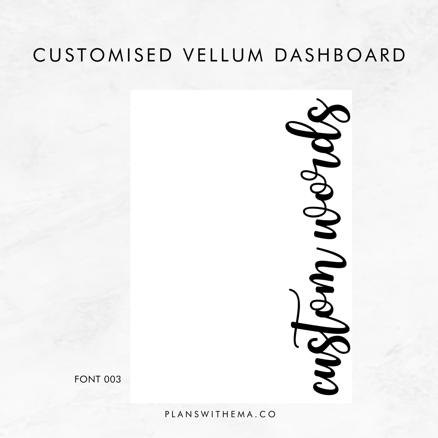 Customised Vellum Dashboard