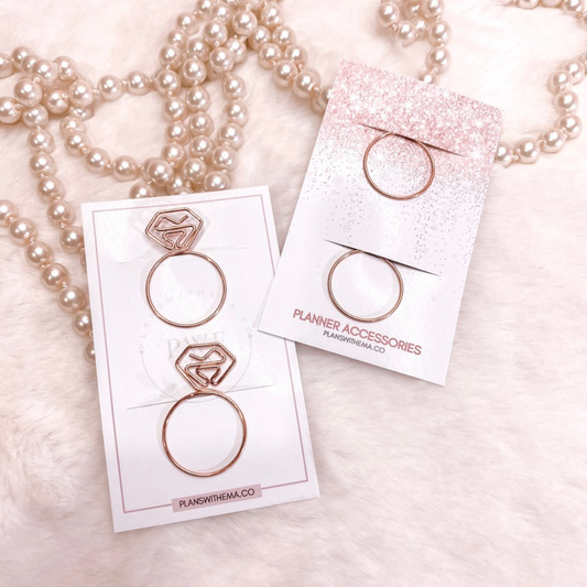 Rosegold Diamond Ring Paper Clips