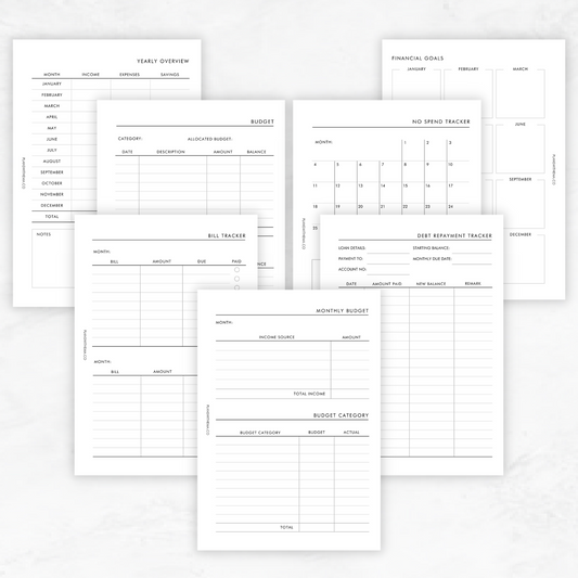 Finance Planner Inserts