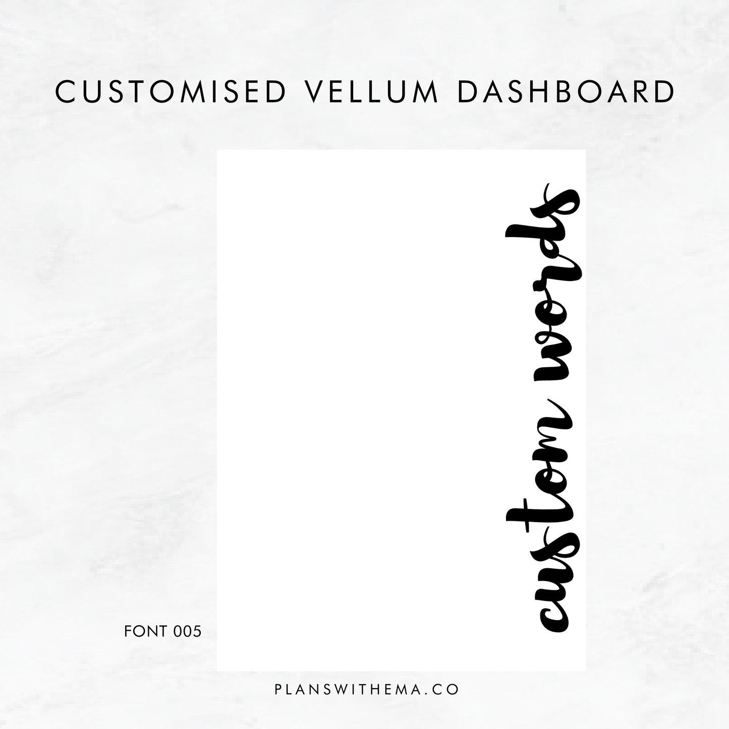 Customised Vellum Dashboard