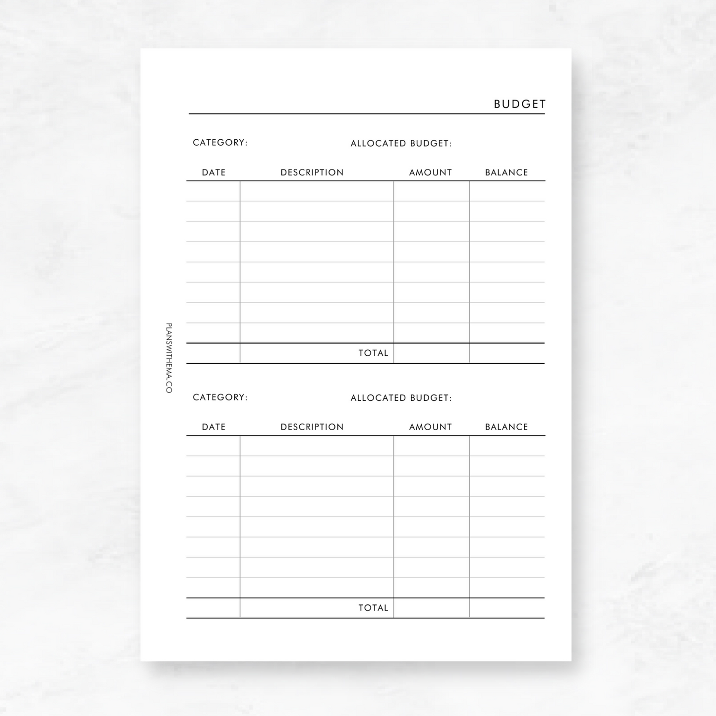 Finance Planner Inserts