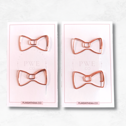 Rosegold Bow Paper Clips