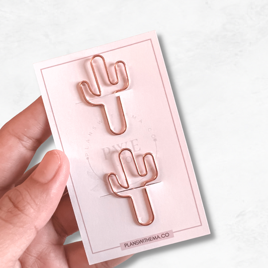 Rosegold Cactus Paper Clips