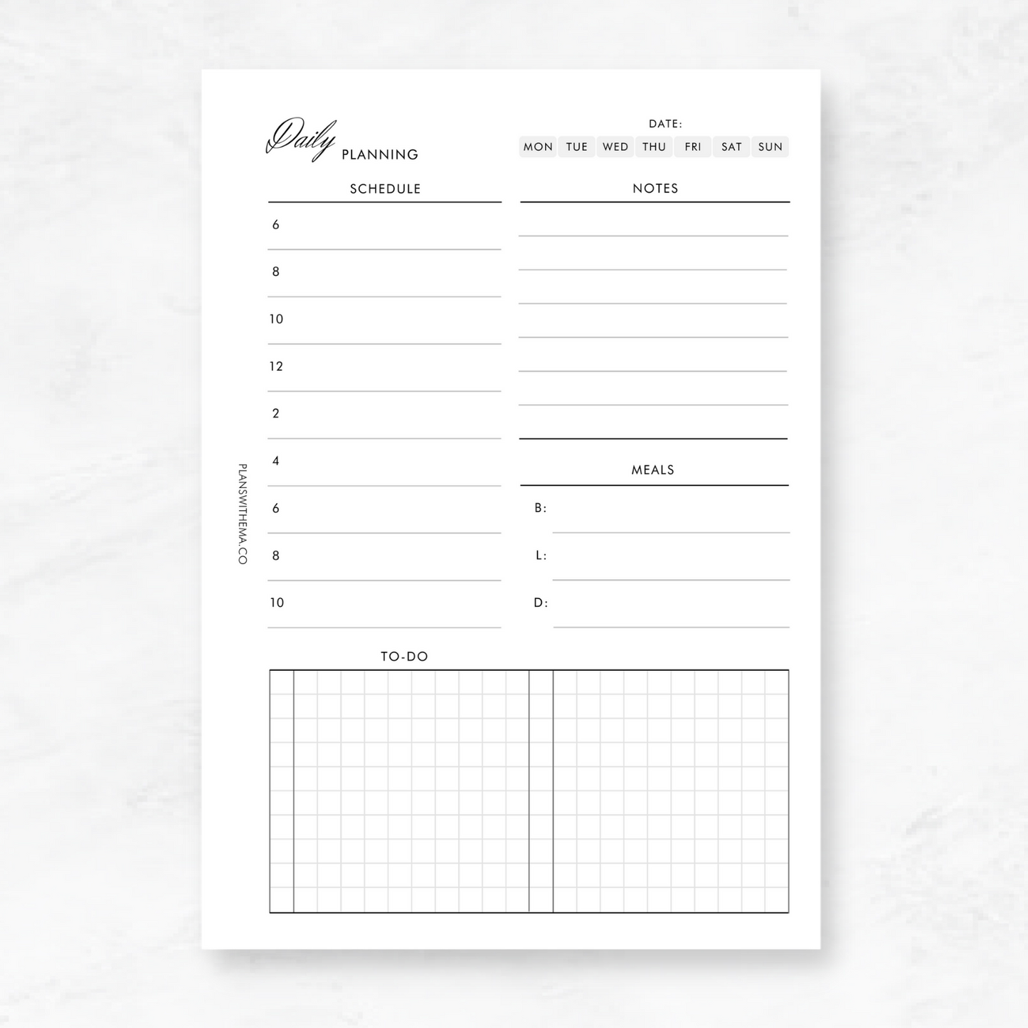 Daily Planner Inserts | D006